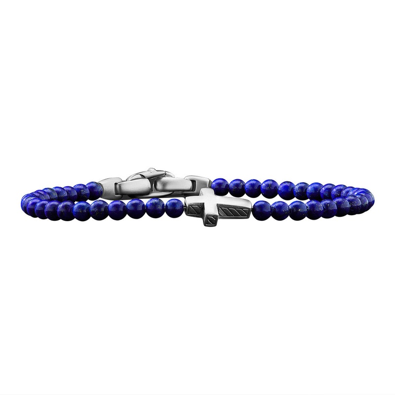 Spiritual Beads Cross Station Bracelet with Lapis