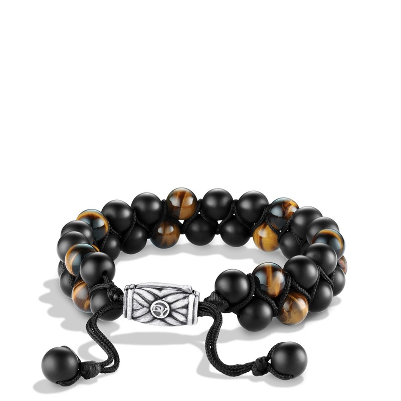 Spiritual Beads Two-Row Bracelet with Black Onyx and Tigers Eye
