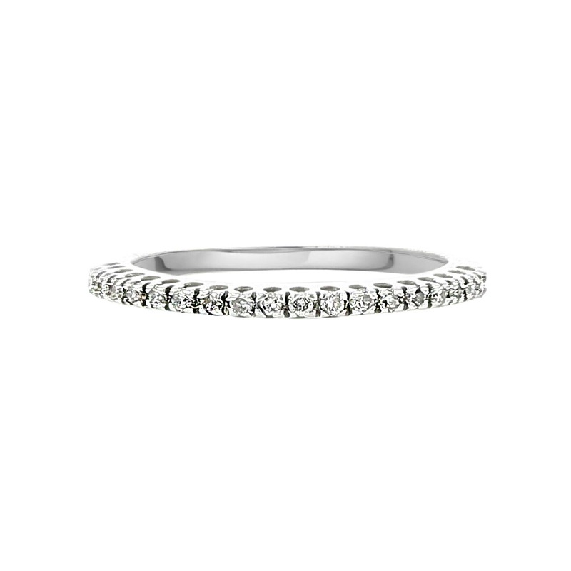 14K White Gold Full-Cut Diamond Wedding Band