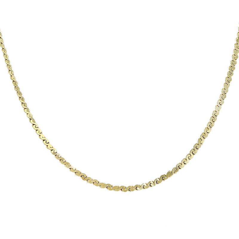 14K Yellow Gold 18-Inch Serpentine Chain