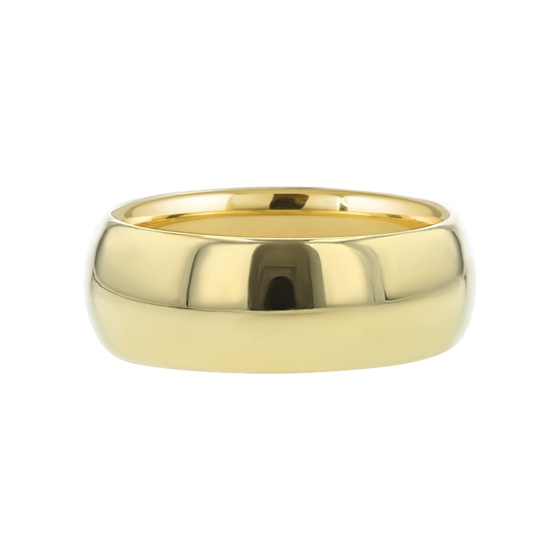 14K Yellow Gold 7mm Wide Wedding Band