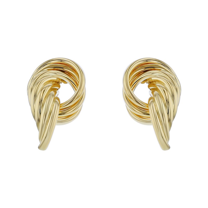 14K Yellow Gold Tubular Sweepback Earrings