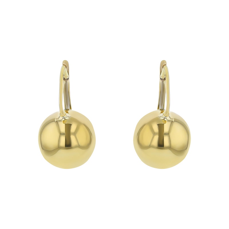 18K Yellow Gold Ball Drop Earrings