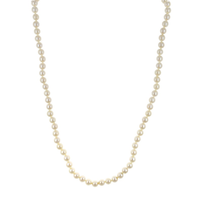 25-Inch Cultured Pearl Strand with 14K Gold Fishhook Clasp