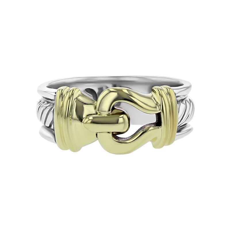 David Yurman Cable Buckle Ring with 14K Gold