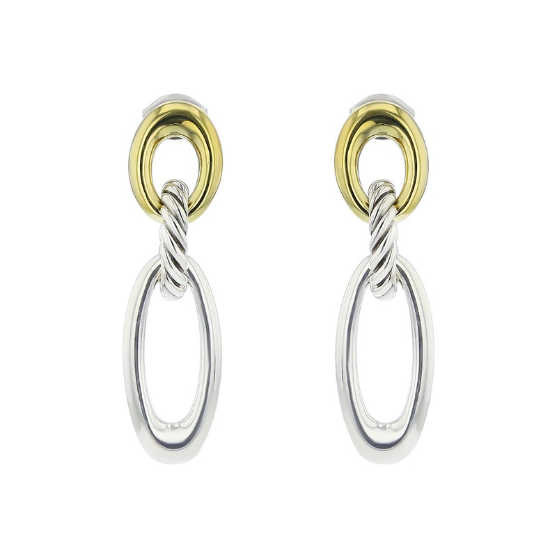 David Yurman Ellipse Oval Link Drop Earrings