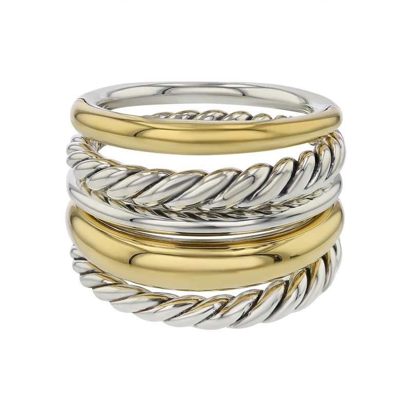 David Yurman Pure Form Wide Ring with 18K Gold