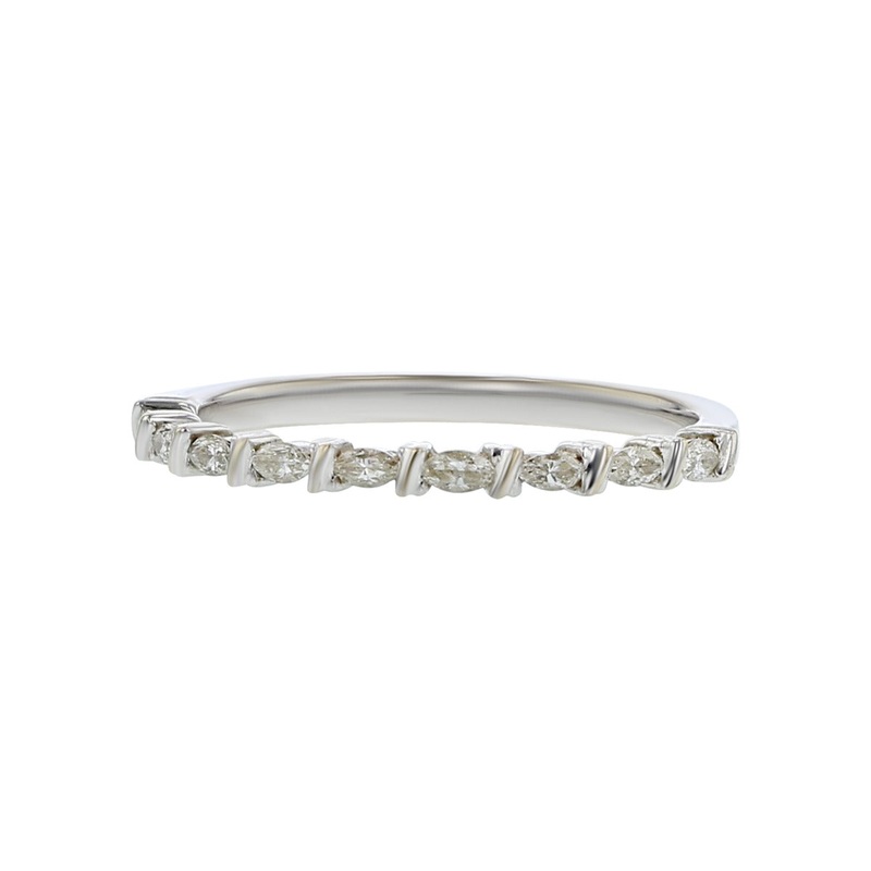 Hidalgo 18K White Gold Diamond Wedding Band