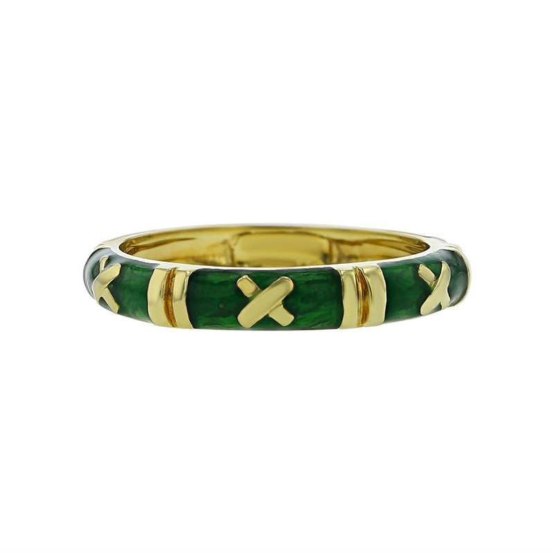 Hidalgo 18K Yellow Gold Green Enamel Ring