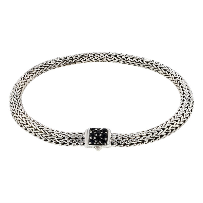 John Hardy Classic Chain Bracelet with Black Sapphires
