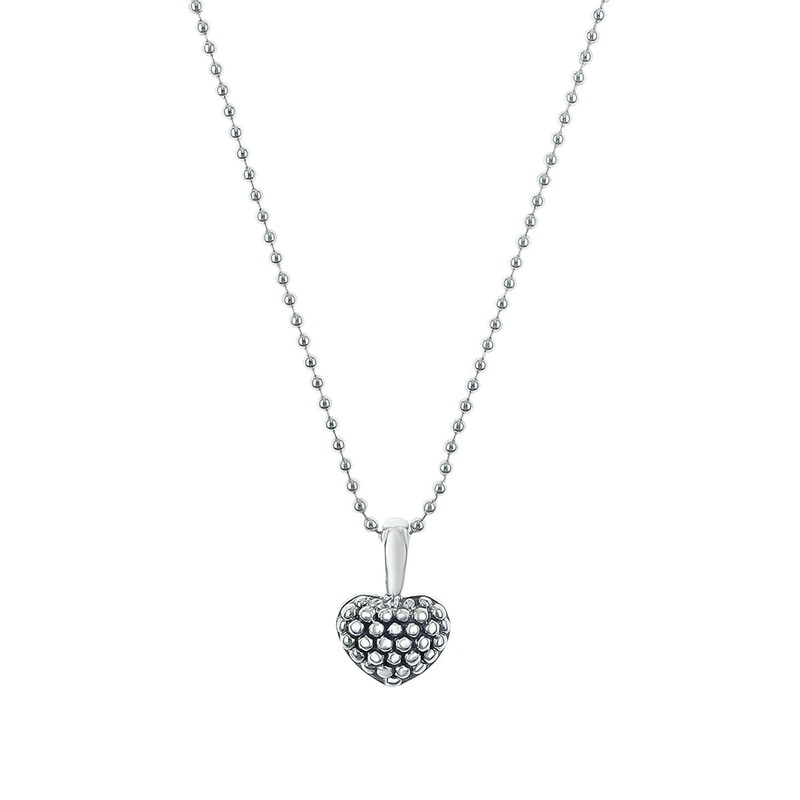 Lagos Signature Caviar Beaded Heart Necklace