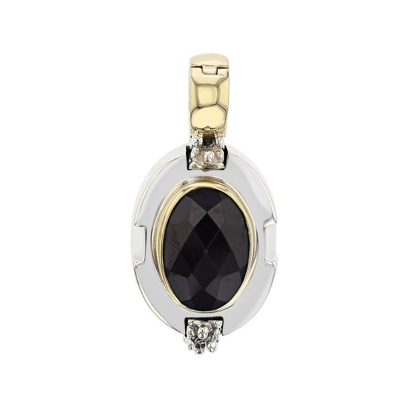 Michael Dawkins Sterling and Gold Garnet Pendant