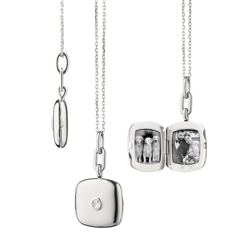 Slim Cushion Viv Locket with Sapphire