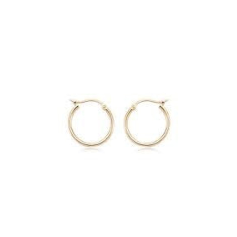 1.5x20mm Tube Hoop Earrings in 14K Rose Gold