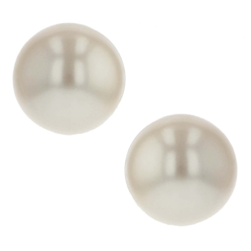 14K WHITE GOLD 10-11MM FRESH WATER PEARLS NUCLEUS STUD EARRINGS