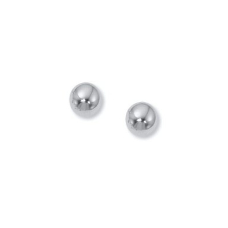 6mm Ball Stud Earrings in 14k White Gold