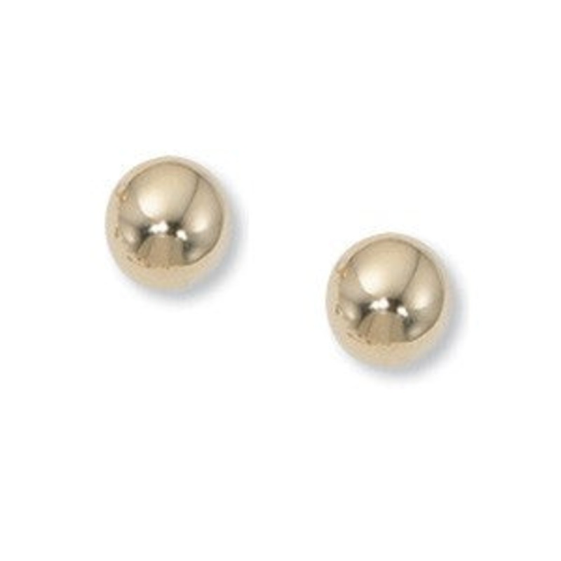 6mm Ball Stud Earrings in 14K Yellow Gold