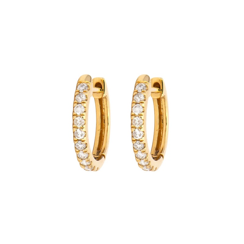 Classic Diamond Huggie Hoop Earrings