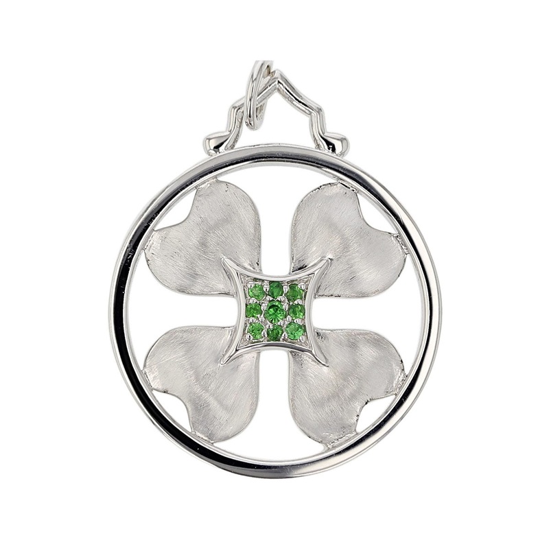 Lucky Clover Charm with Tsavorite