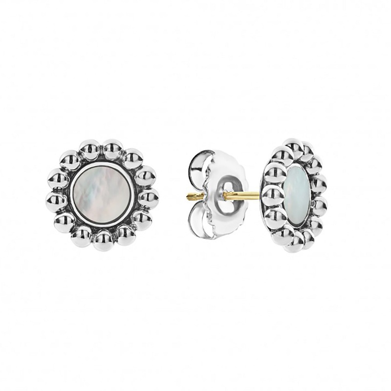 Maya Mother of Pearl Circle Stud Earrings
