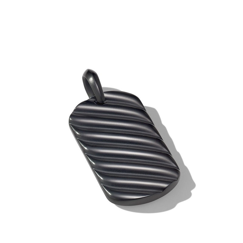 Sculpted Cable Tag in Black Titanium