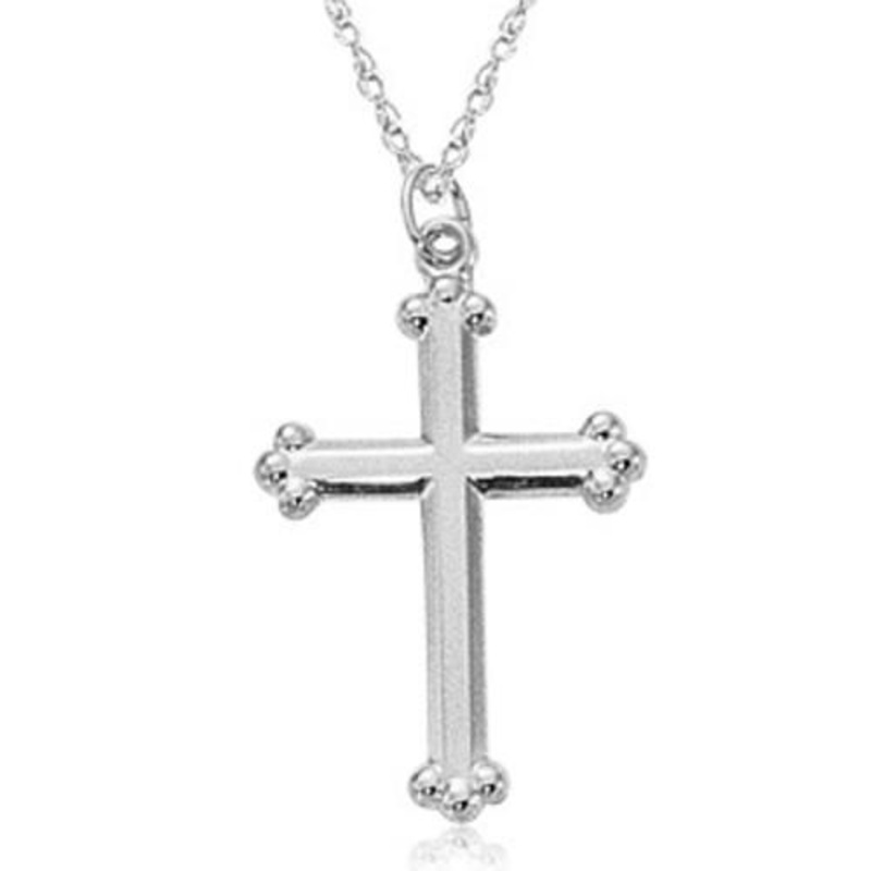Small Cross Pendant in 14K White Gold without Chain