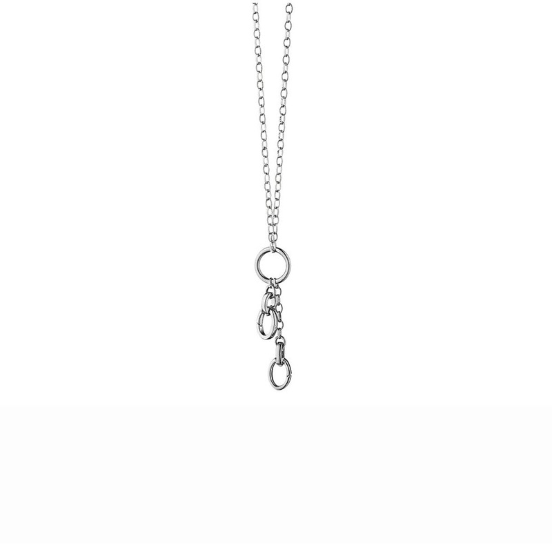 Small Link 3 Charm Chain Necklace