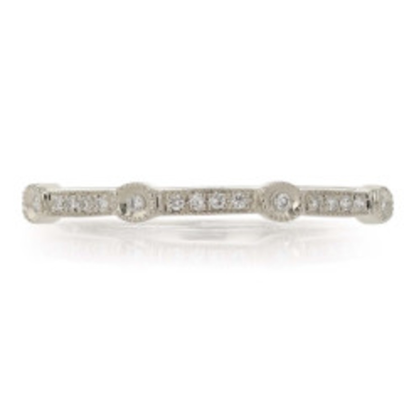 0.05ct Diamond Milgrain Ring in 14K White Gold
