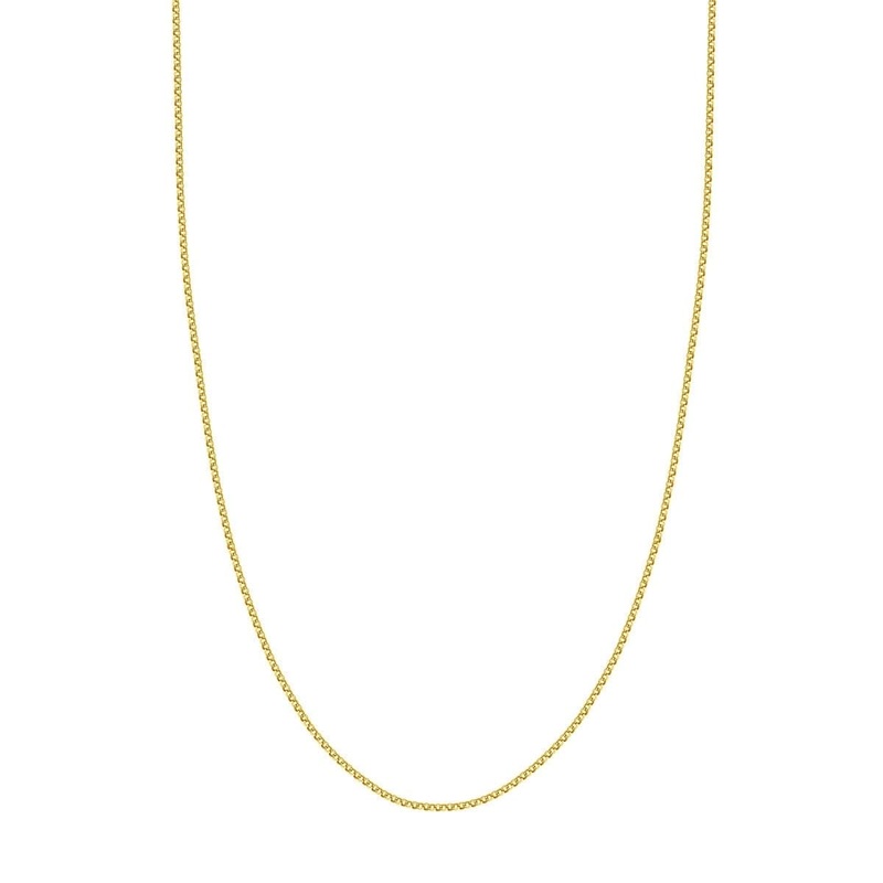 18" Yellow Gold Hollow Rolo Chain