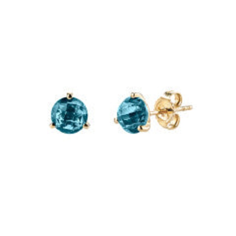 2.82ct London Blue Topaz Martini Stud Earrings in 14K Yellow Gold