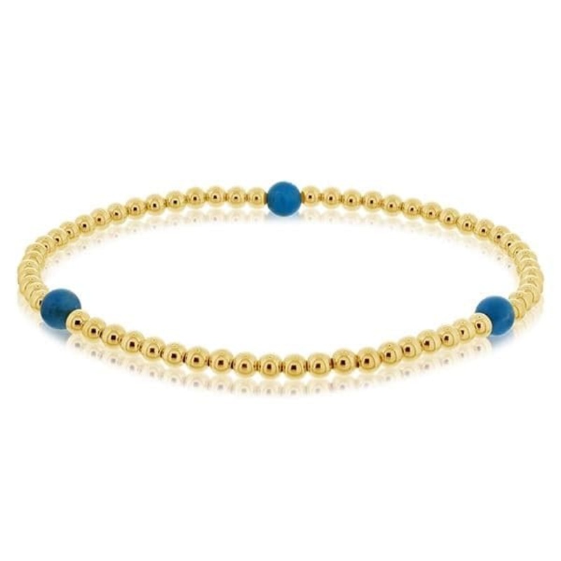 3mm Gold Filled & Apatite Beaded Bracelet