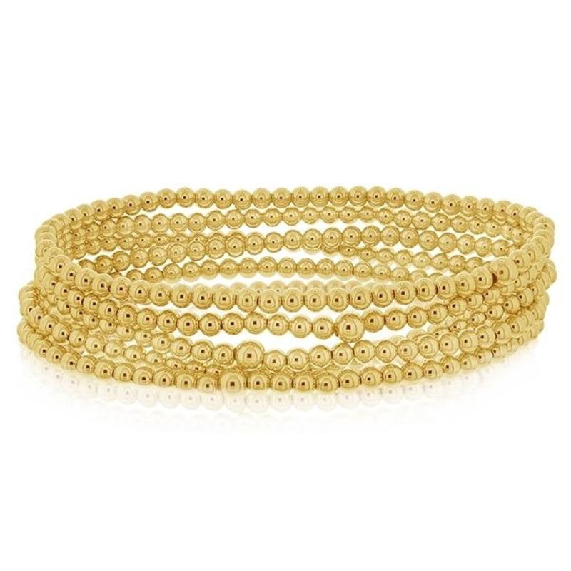 3mm Gold Filled Bead Bracelet Stack