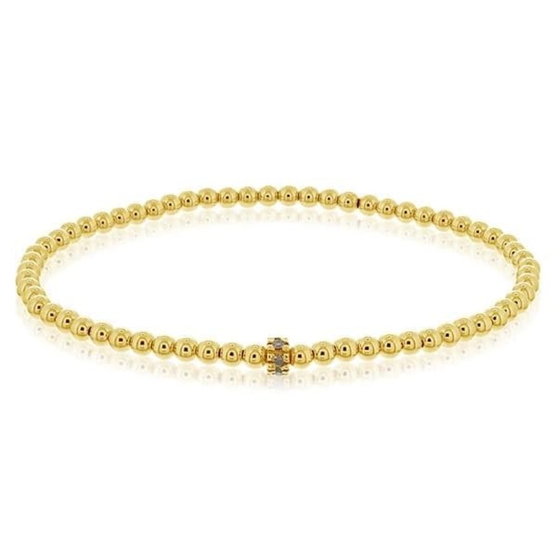 3mm Gold Filled Bead & Diamond Bracelet