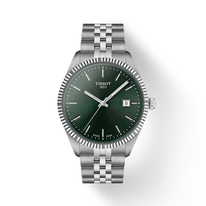 40mm Ballade Quartz Watch with Green Dial in Stainless Steel, Bracelet