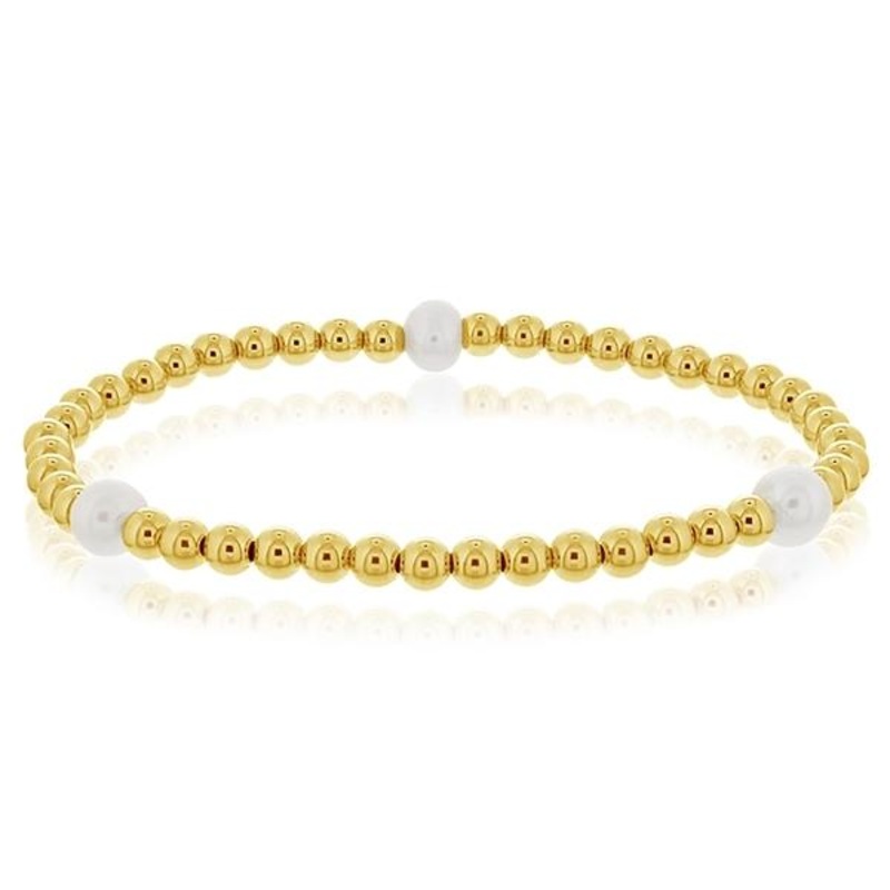 4mm Gold Filled Bead & Pearl Bracelet
