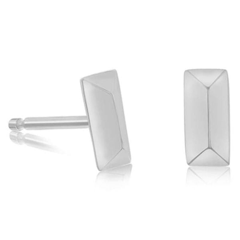 Bar Pyramid Stud Earrings