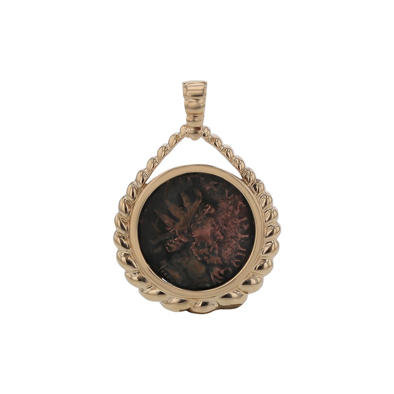 Bezel Set Coin Pendant Only in 14k Yellow Gold