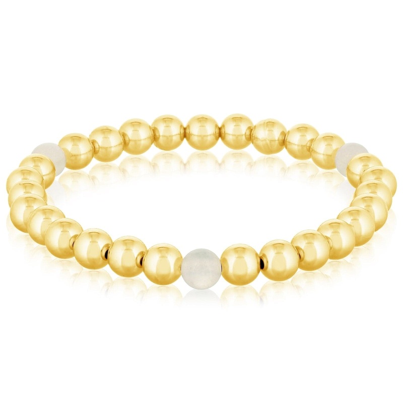 6mm Gold Filled & Moonstone Beaded Bracelet