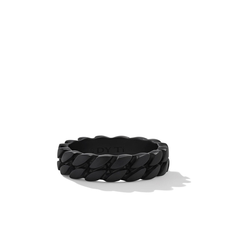 DAVID YURMAN Curb Chain Band Ring in Black Titanium, 6mm
