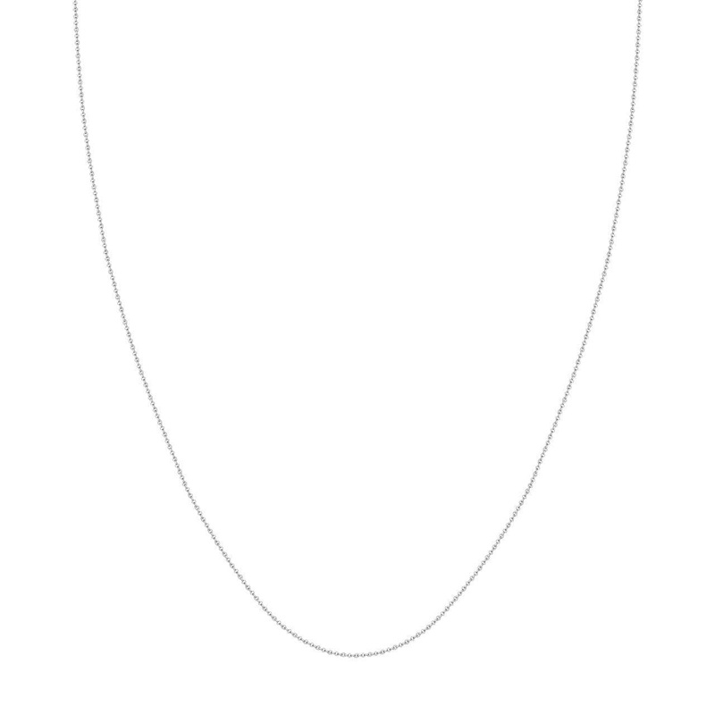 White Gold 22" Cable Chain