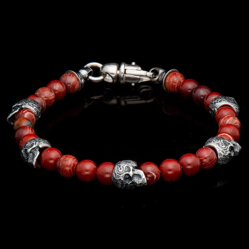 WILLIAM HENRY Red Baron Beaded Bracelet