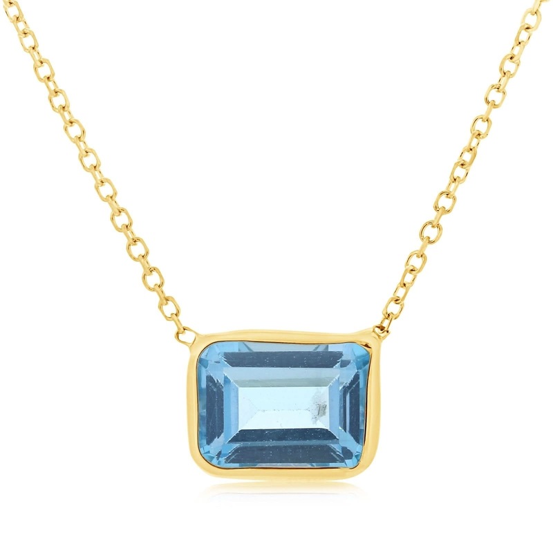 Blue Topaz Cable Chain Necklace