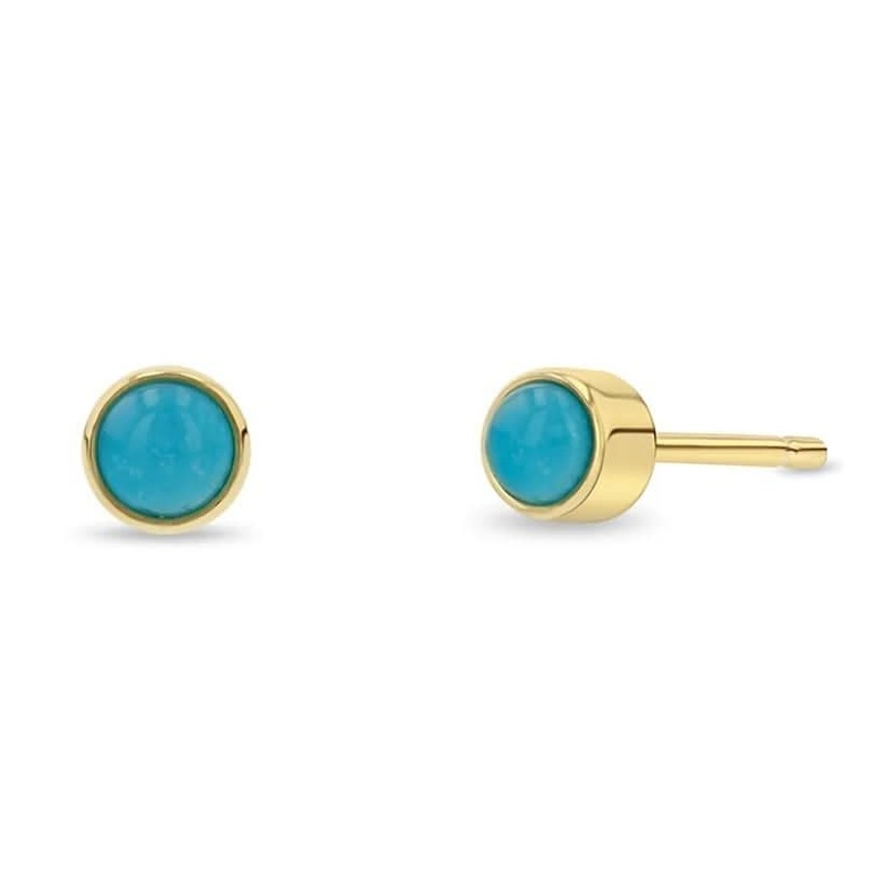 ZOE CHICCO Turquoise Bezel Stud Earrings