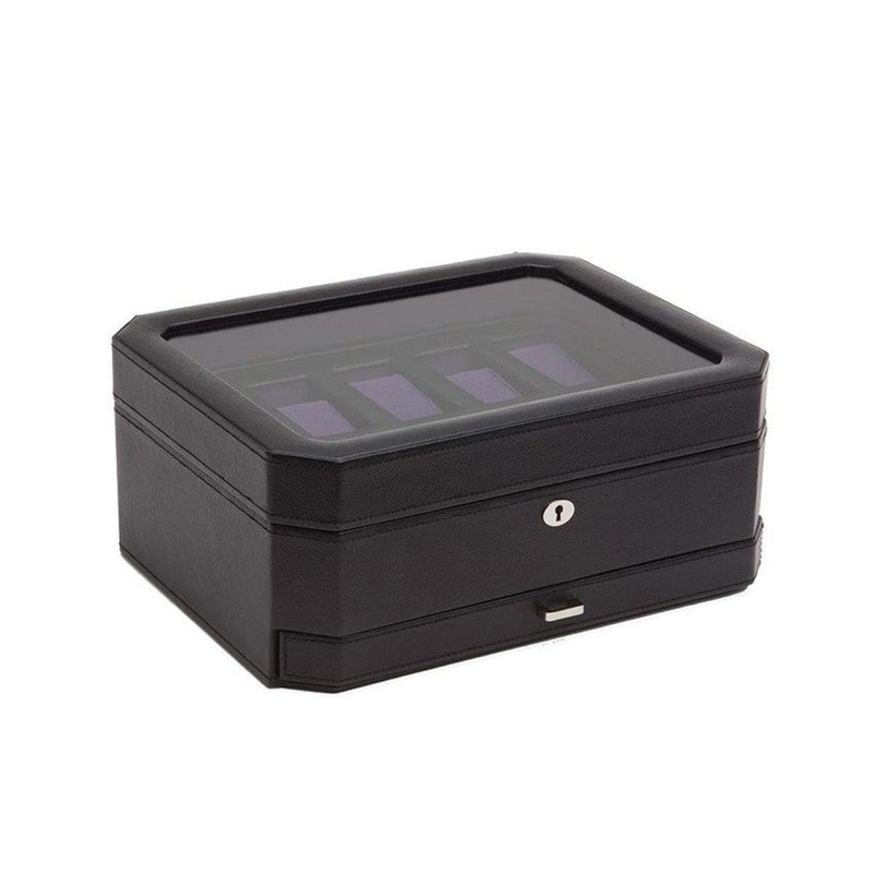 WINDSOR 10 PIECE WATCH BOX WITH DRAWER-Purple