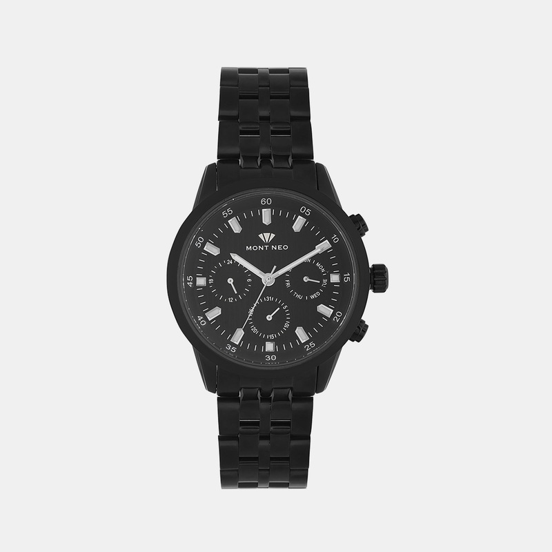 Men Black Chronograph Stainless Steel Watch 1030M-M4404