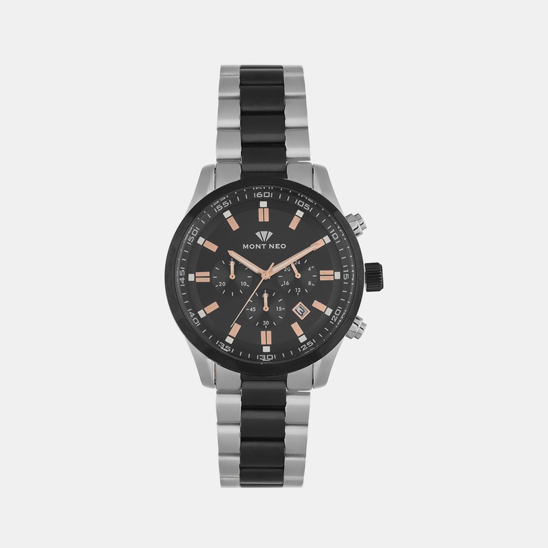 Men Black Chronograph Stainless Steel Watch 1032C-M1404
