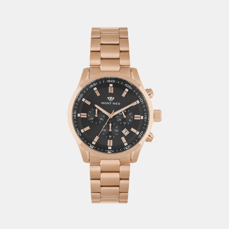 Men Black Chronograph Stainless Steel Watch 1032C-M3304