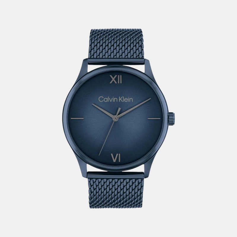 Men Quartz Analog Blue Dial Mesh Watch 25200451