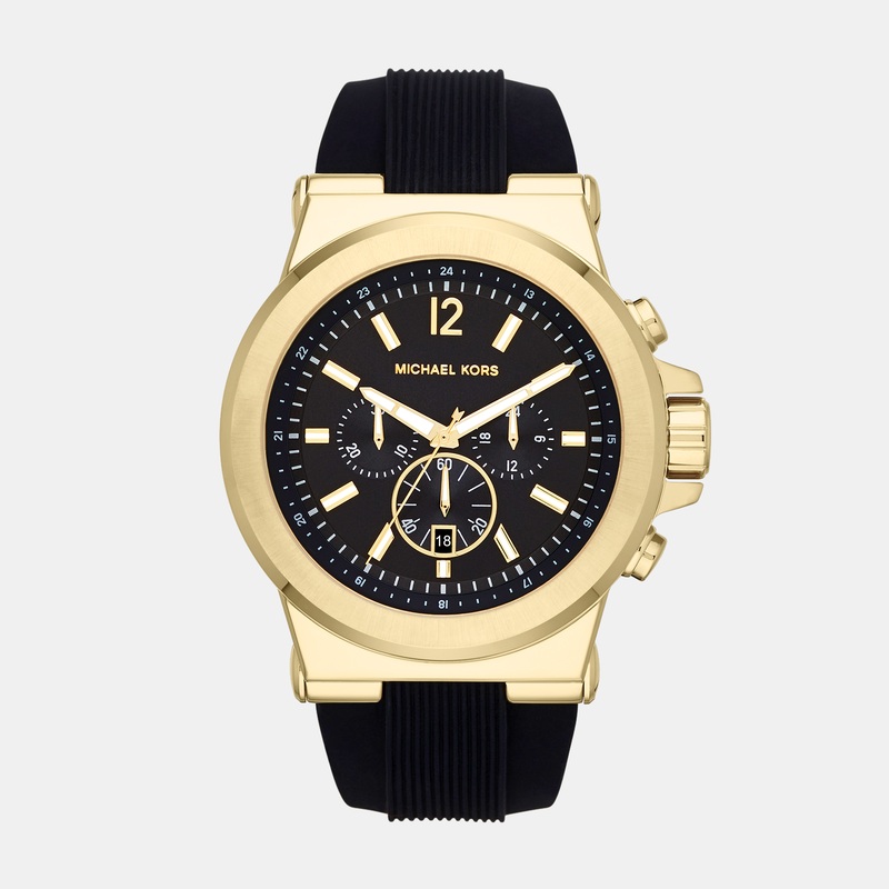 Men Quartz Black Dial Chronograph Silicone Watch MK8325