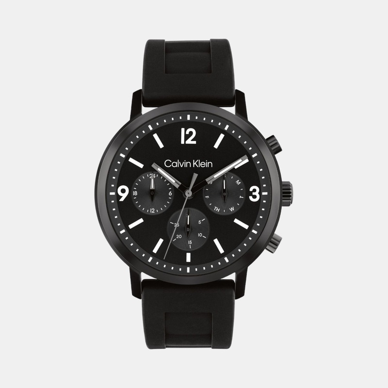 Men Quartz Black Dial Leather Watch 25200461